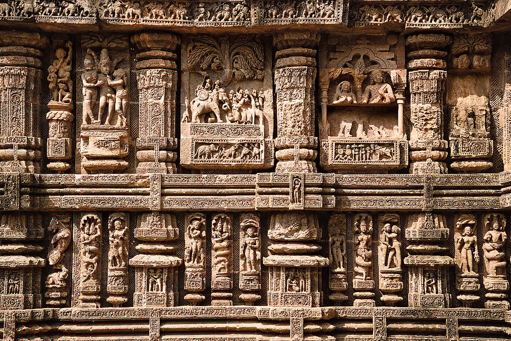 Carvings at Konark sun temple