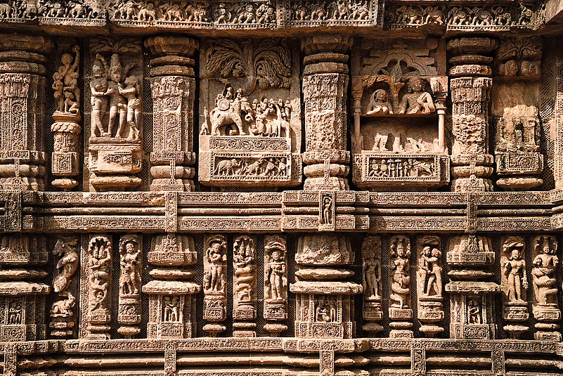 Carvings at Konark sun temple
