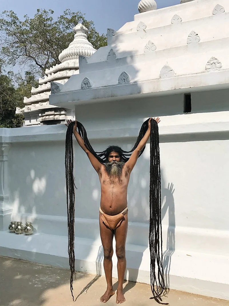 An ascetic at Joranda in his trademark loin cloth and matted hair