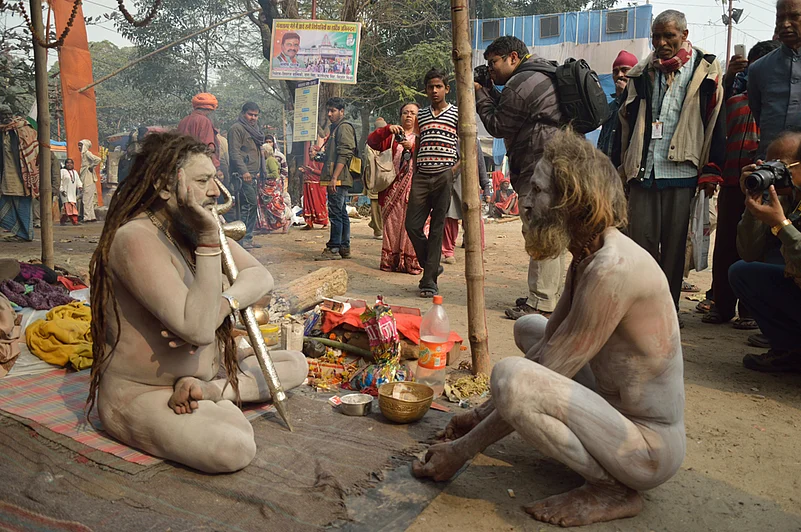 Sannyasis or ascetics practise ecccentric traditions