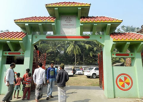 The entrance to the Temple of the Earth God and Goddess in Achipur