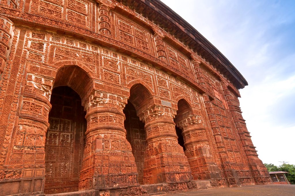 Decorative terracotta panels on temples are the biggest attraction in Bishnupur