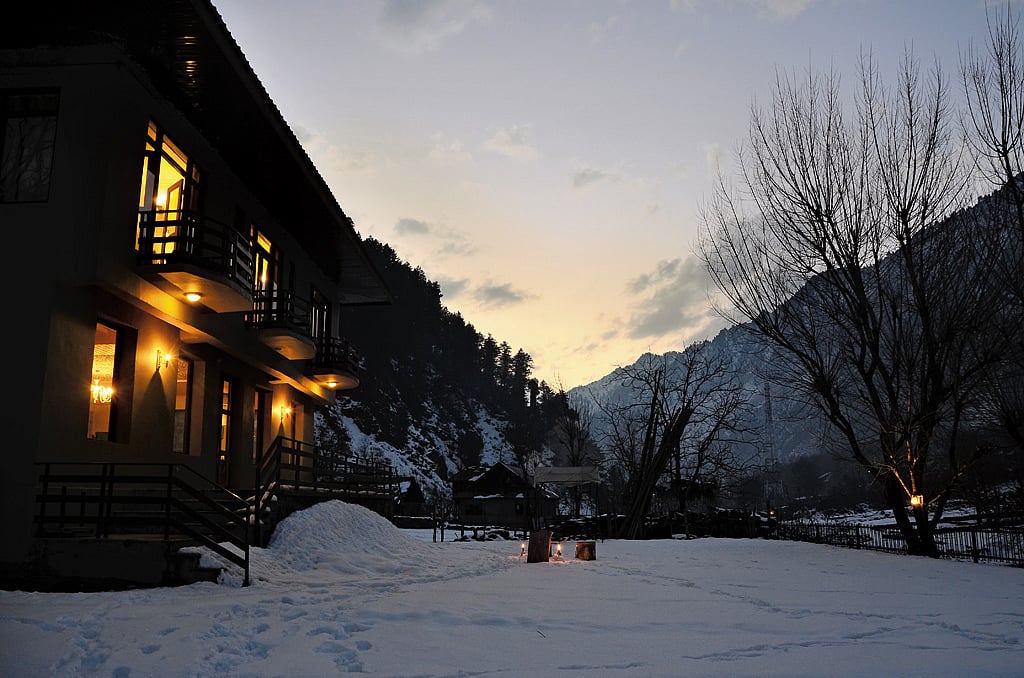 The compound to the right of The Villa Himalaya became an even, white field