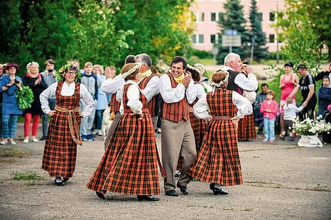 Midsummer dance in Latvia