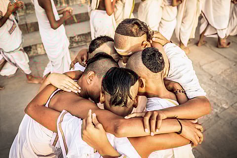A fun moment for boys studying to be priests