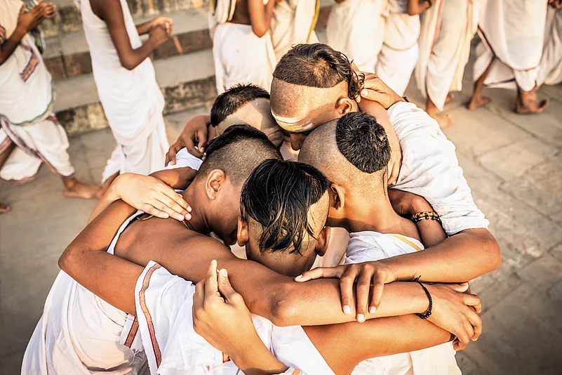 A fun moment for boys studying to be priests