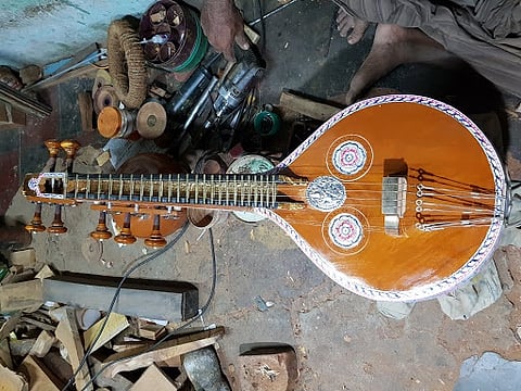 A Veena Being Carved