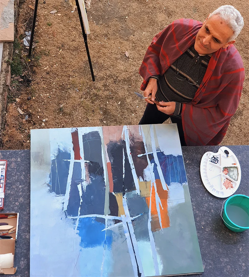 An artist busy at work