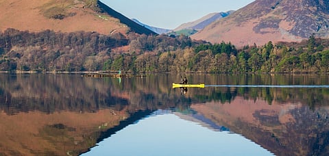 Derwentwater in Lake District UK is popular for getaways