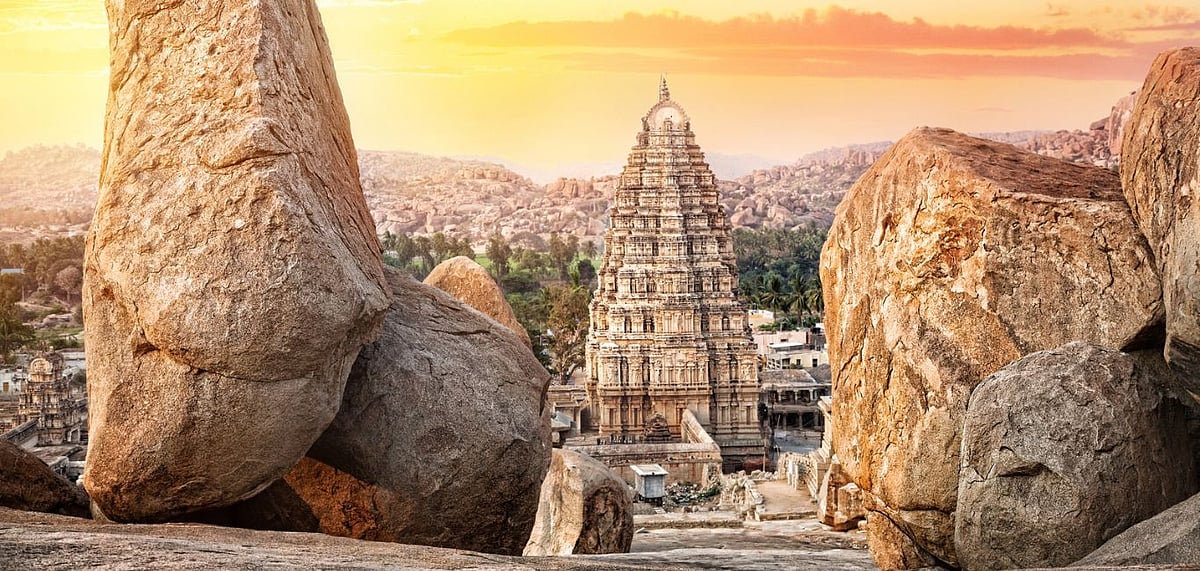 A view of the Virupaksha temple from Matanga Hill