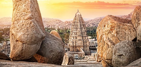 A view of the Virupaksha temple from Matanga Hill