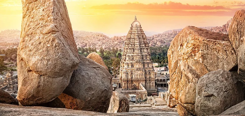 A view of the Virupaksha temple from Matanga Hill
