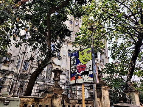 The street is like an open-air gallery of Ray's works