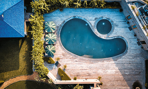 The swimming pool at Naad Wellness