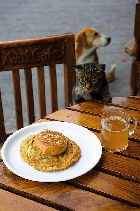 Ruskin Bond has written about Char Dukan's bun omelette
