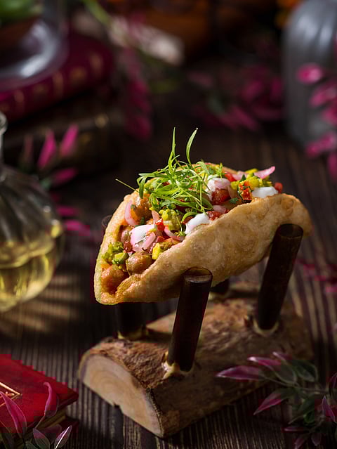 Chhole bhature tacos is an innovative dish