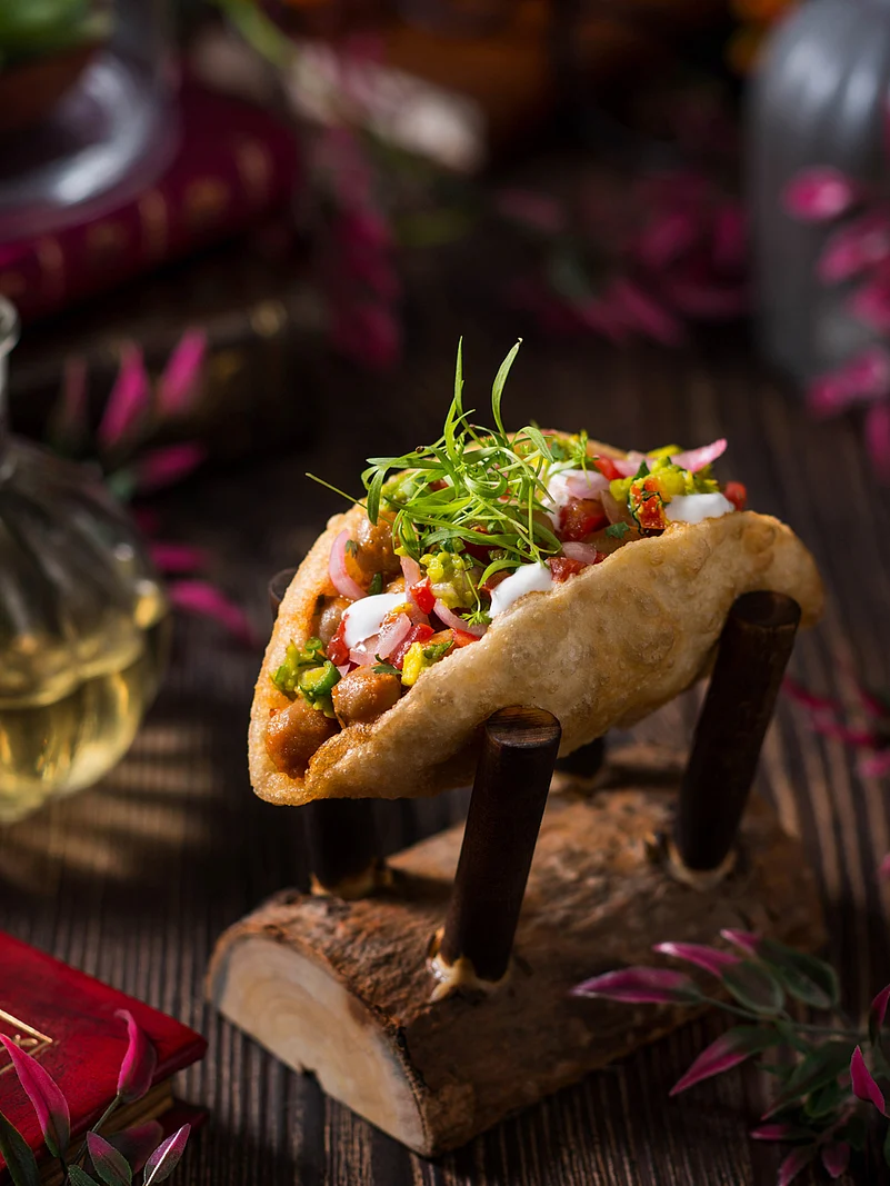 Chhole bhature tacos is an innovative dish