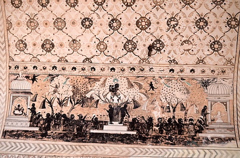 Painting depicting Indian traders
