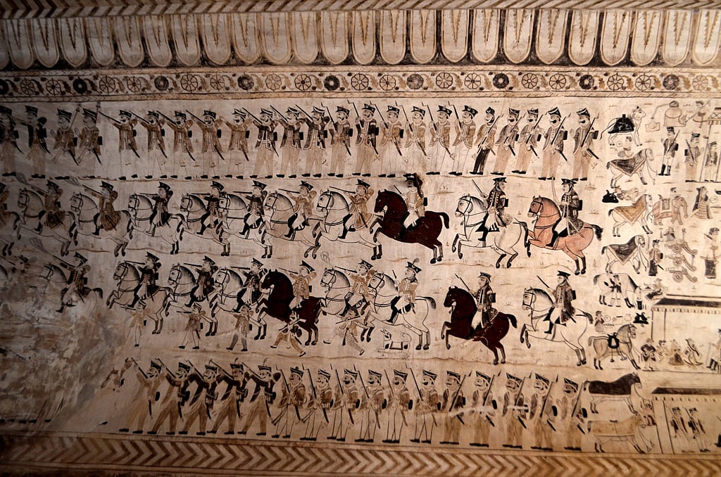 Paintings of Bundela kings with their army 