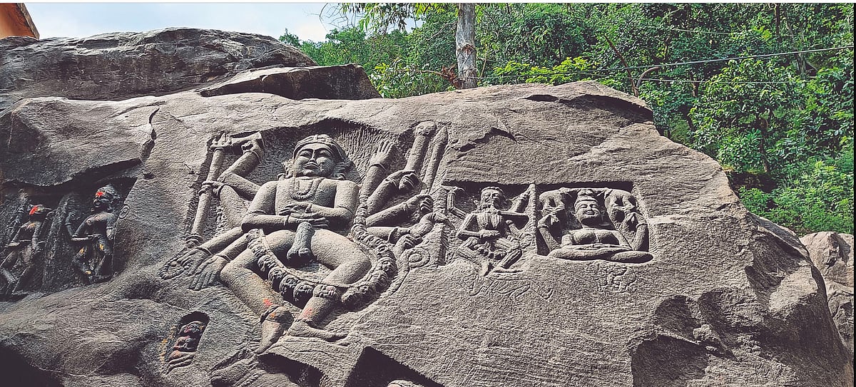 Rock carvings near Sati Anasuya Ashram
