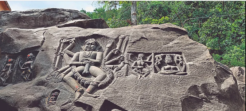 Rock carvings near Sati Anasuya Ashram