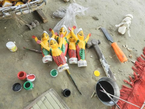 Wooden dolls in making at Nutangram