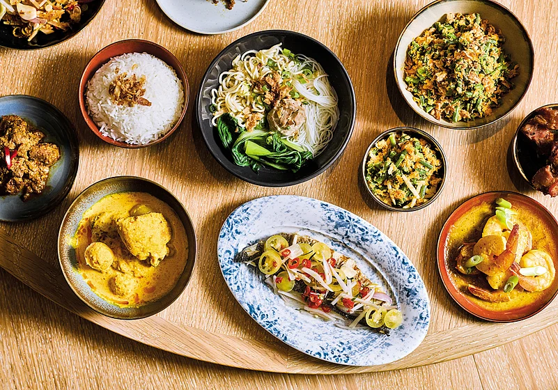 Food at Hyatts Indonesian restaurant Mama Makan in Amsterdam