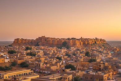 Shutterstock : A view of Jaisalmer Fort at twilight