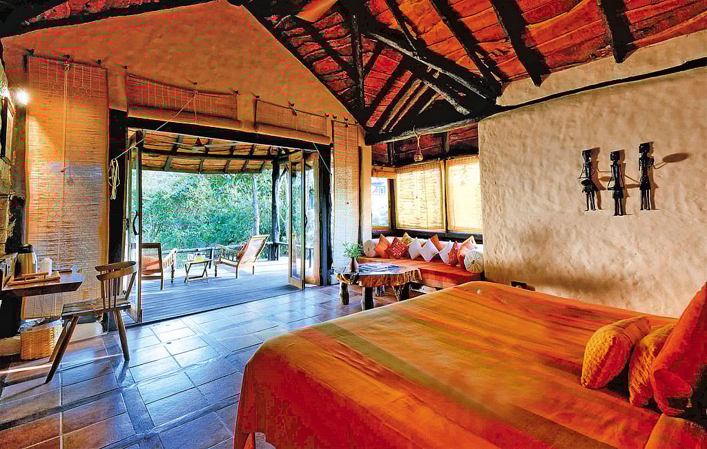 Enjoy a rustic charm at Kanha Earth Lodge