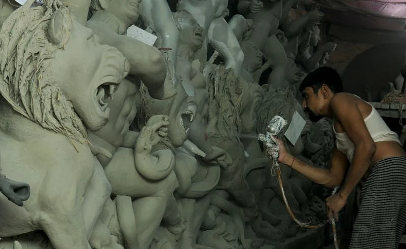 Its incredible to watch the Kumortuli artisans patiently carve the idols out of clay