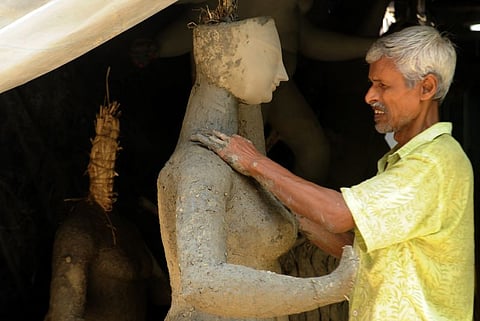 You will find craftsmen shaping the various body parts or applying paints