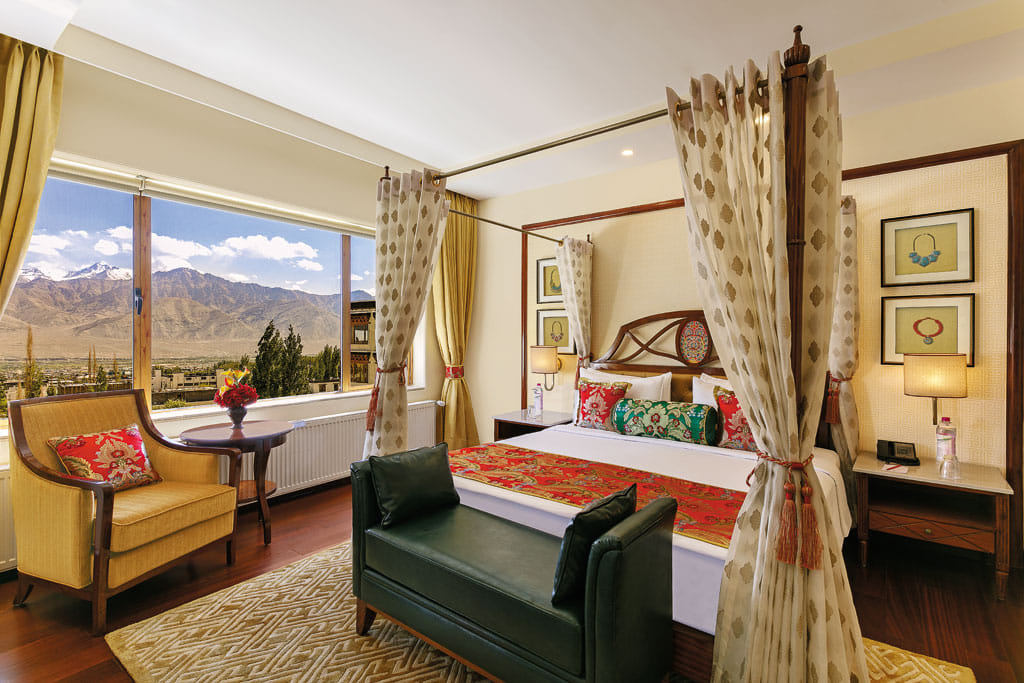 The rooms in Grand Dragon, Ladakh, open up to stunning views