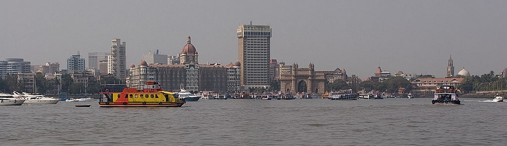 A view of the Taj Mahal Palace Hotel in Mumbai from the sea
