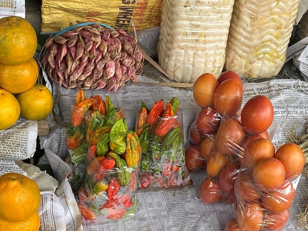 Produce variety at a vegetable shop in Nagaland