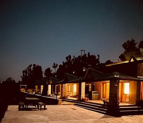 View of the homestay at night