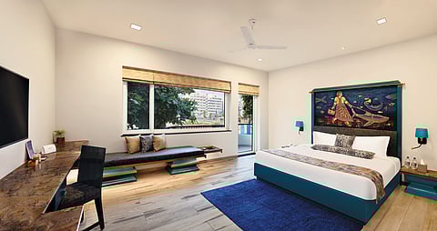 A room at the Andhra Arts and Crafts hotel