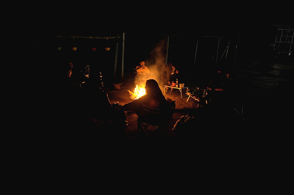 Bonfires at night