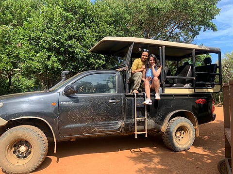 On safari aboard a jeep