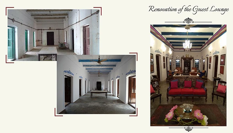 The before and after photos of the renovated room