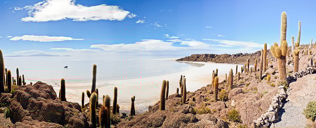 Salar de Uyuni in the Andes is the worlds largest salt flat