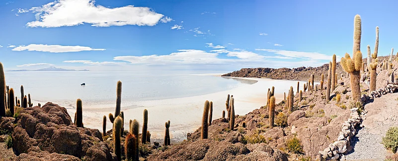 Salar de Uyuni in the Andes is the worlds largest salt flat