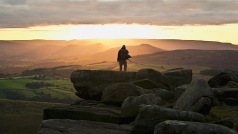 A view of the Peak District in England