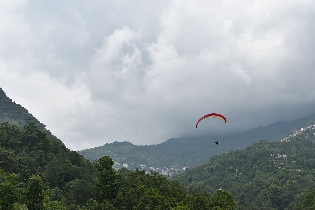 Paragliding in Gangtok gives you an aerial view of the city 