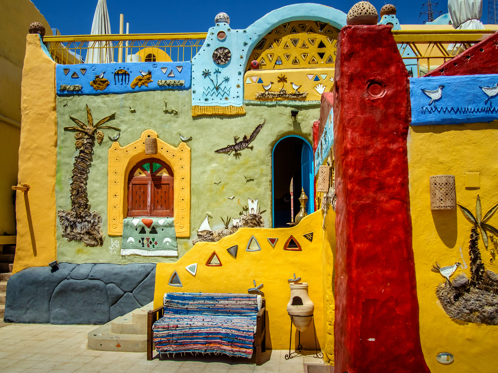At the Nubian Villages in Egypt, you are greeted with the abundance of hues