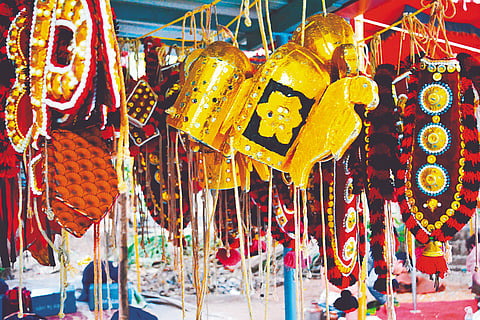 Yakshagana materials setup in backstage