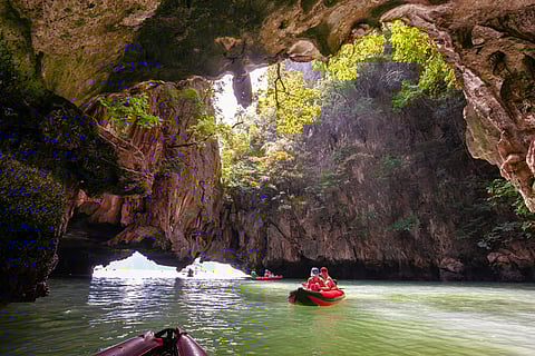 A kayaking experience under the caves is rewarding