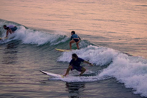 Surfing in Kovalam