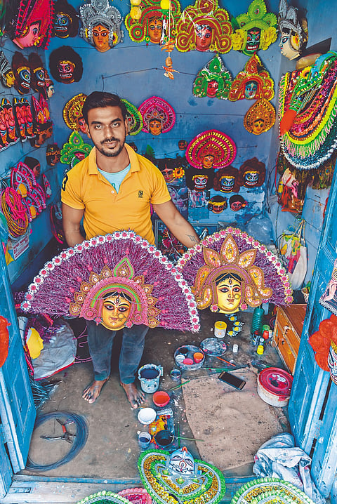 At a mask maker's workshop in Charida