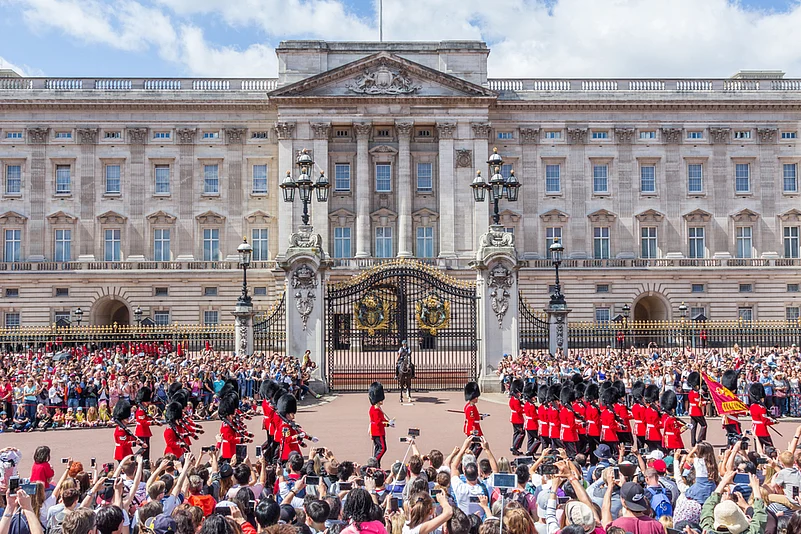 Changing of guard at The Buckingham Palace is an impressive event