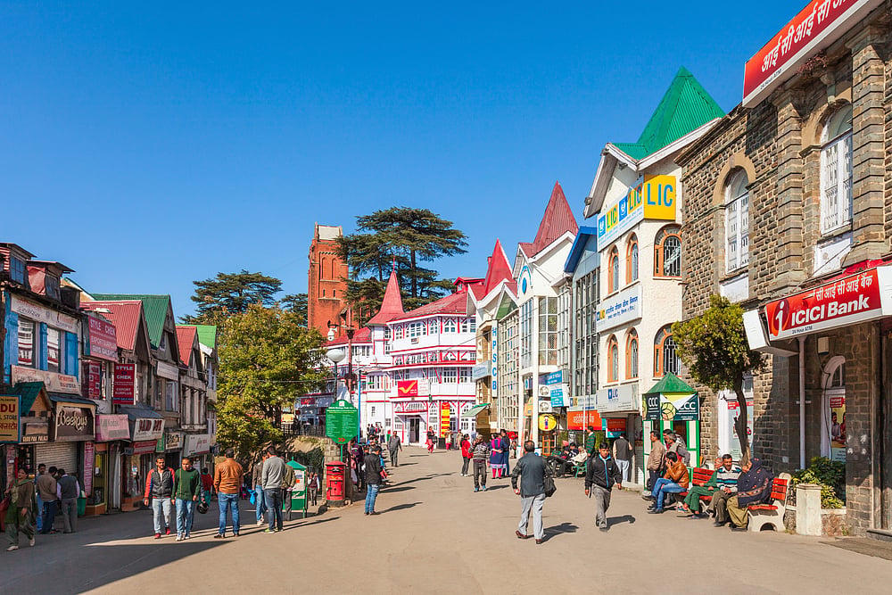 Mall Road in Shimla is the hub of activity